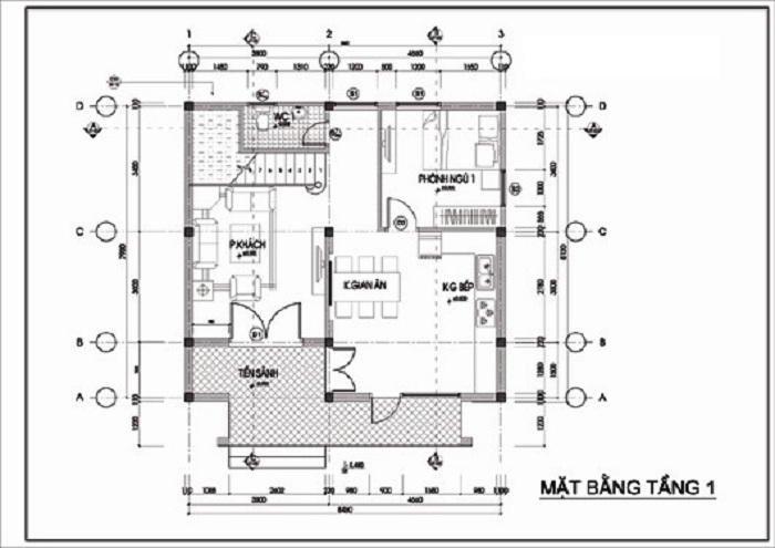 Mặt bằng căn biệt thự mẫu