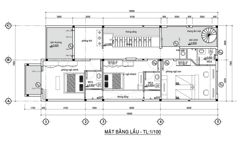 Mặt bằng căn biệt thự mẫu