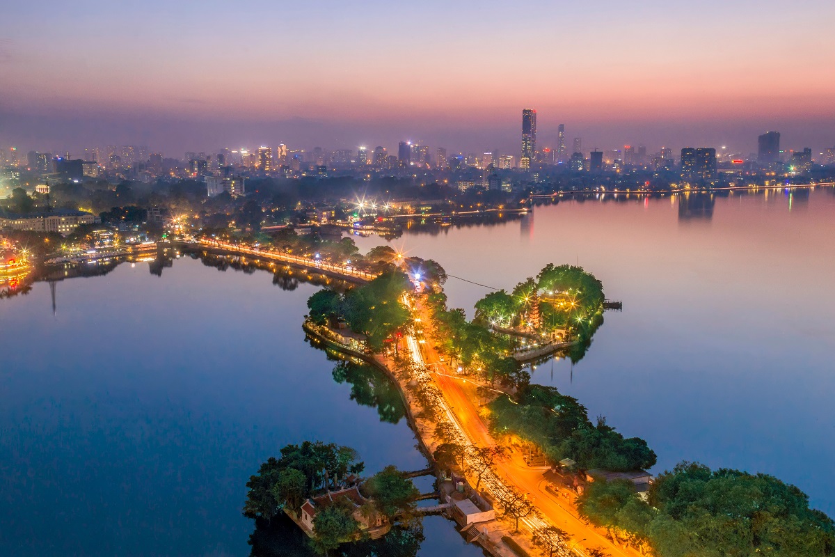 Cảnh đẹp Tây Hồ về đêm