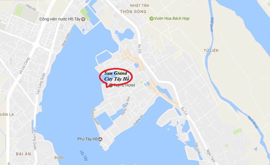 vị trí Sun grand city Hồ Tây